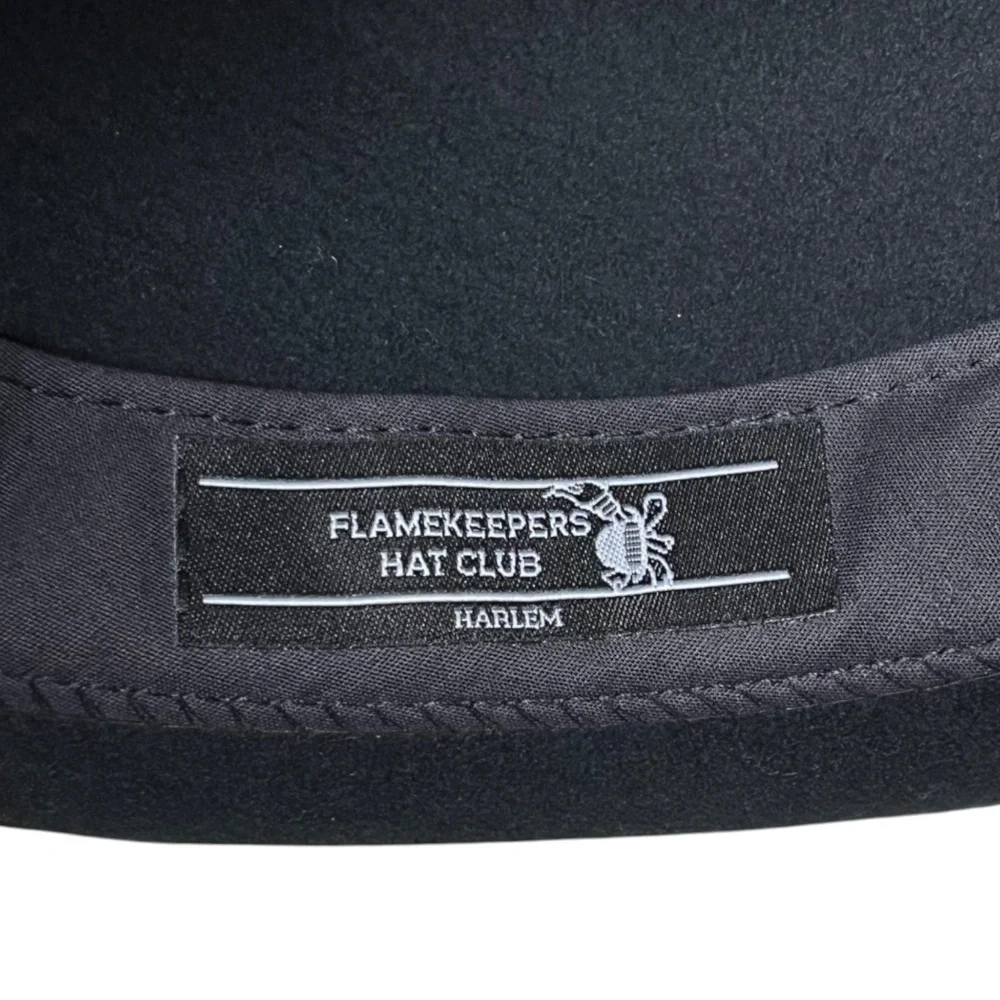 THE FLAMEKEEPERS HAT CLUB Torch MB Black Fedora Wool Felt HARLEM NEW YORK Size M